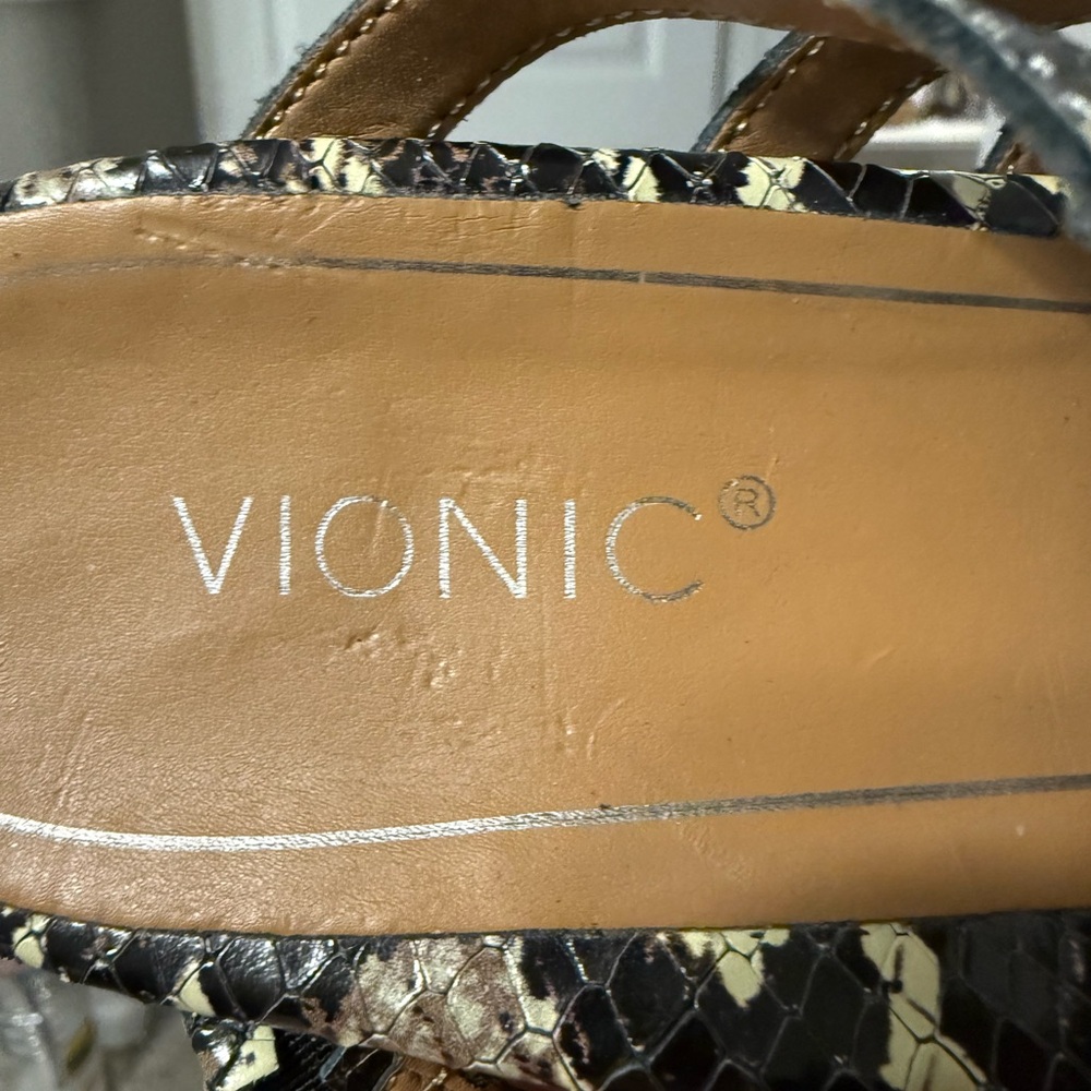 Vionic Snakeskin Multi-Strap Sandals - image 3